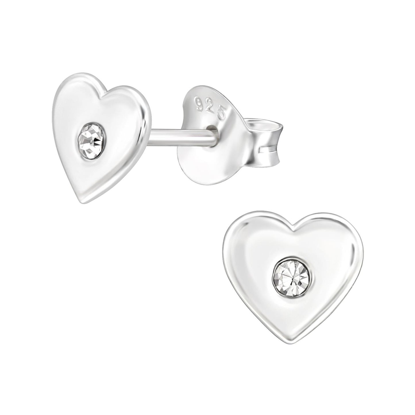 Girls' heart earrings made of 925 silver