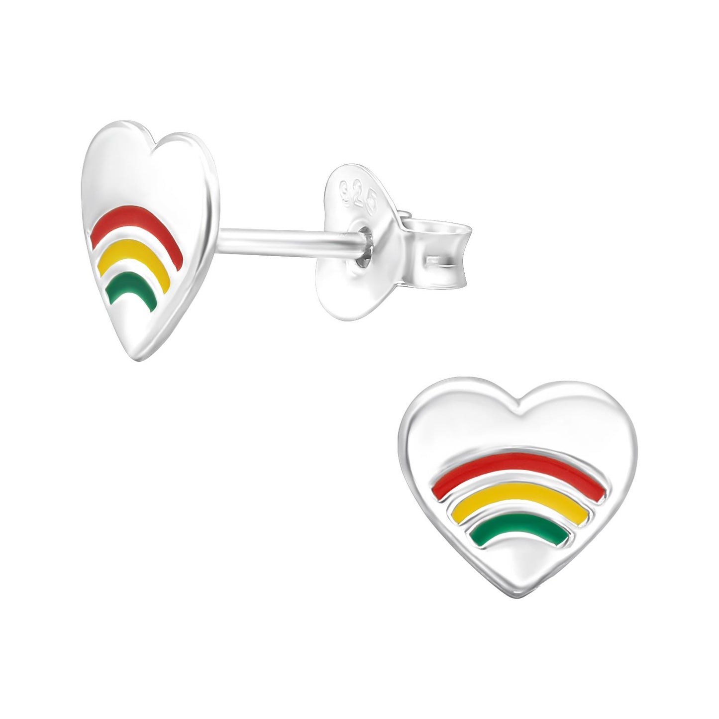 Girls' heart earrings made of 925 silver