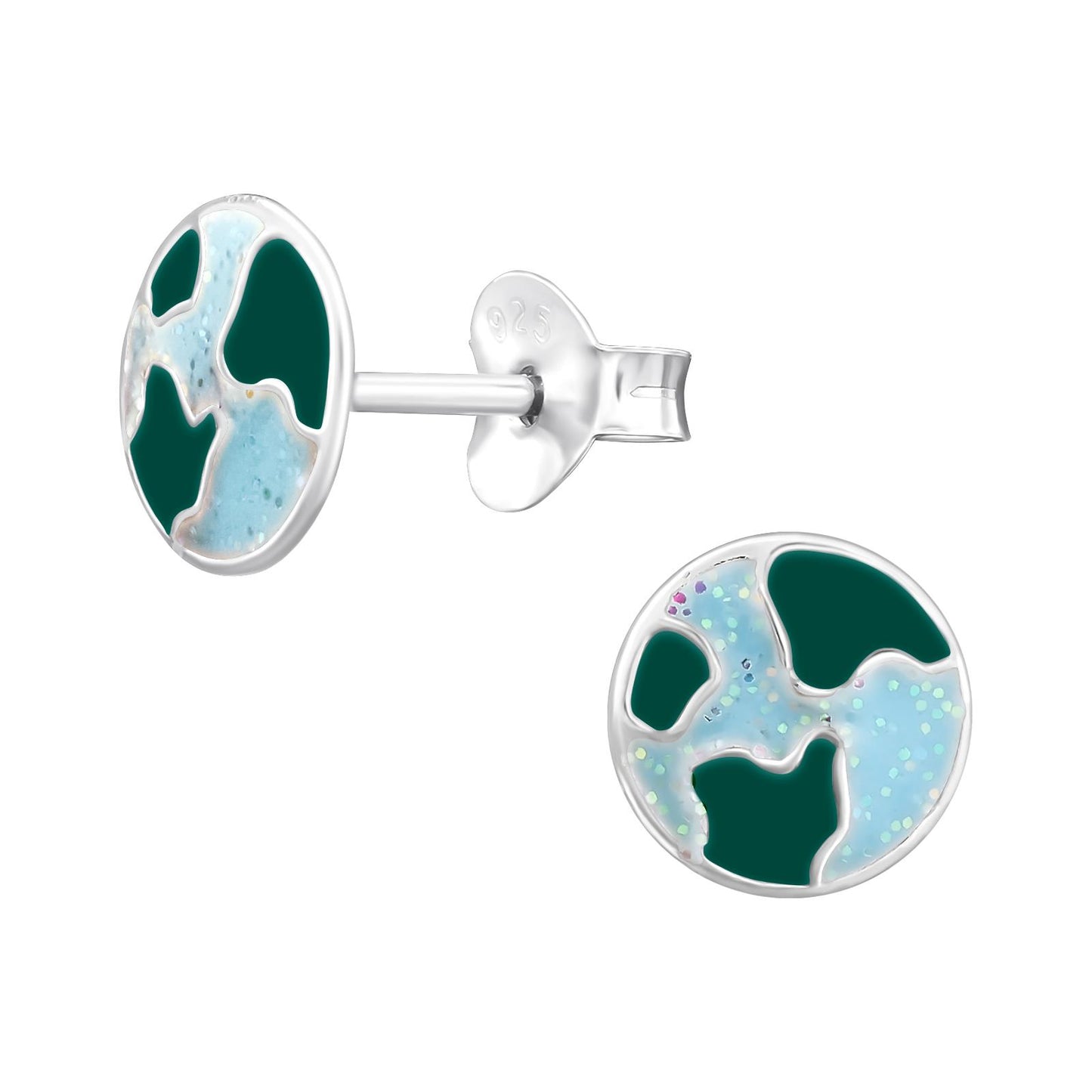 Kinder Ohrringe Welt aus 925 Silber