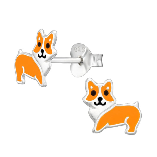 Kinder Ohrringe Wolf aus 925 Silber
