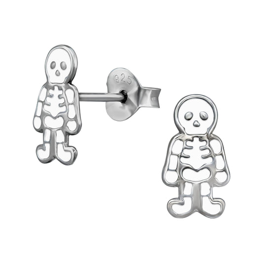 Children's skeleton earrings made of 925 silver