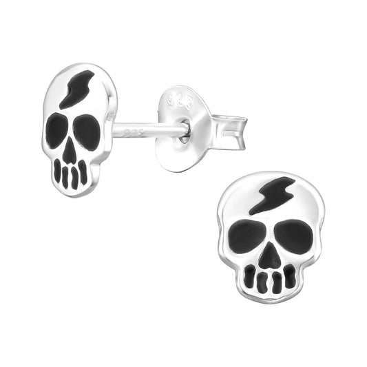 Children's skull earrings made of 925 silver