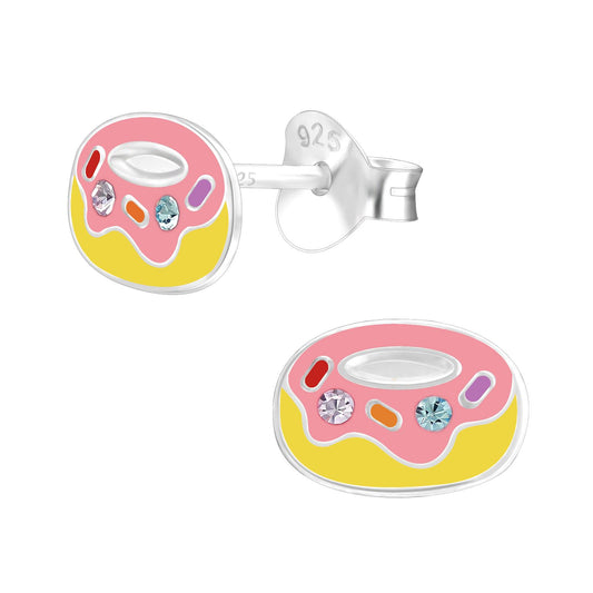 Kinder Ohrringe Donut aus 925 Silber