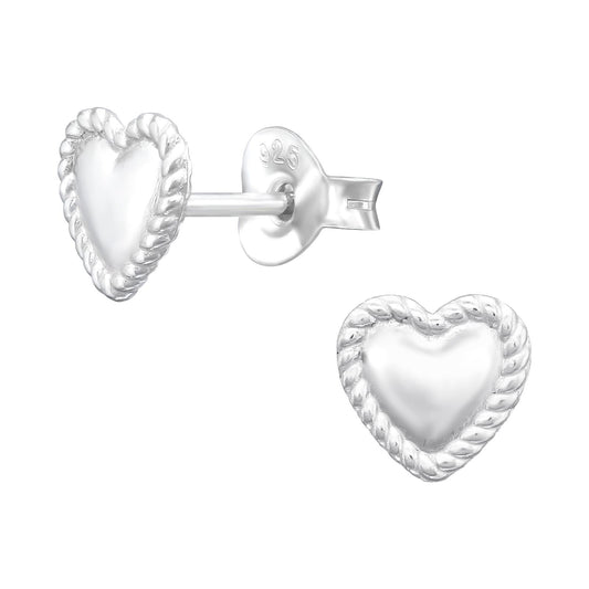 Girls' heart earrings made of 925 silver