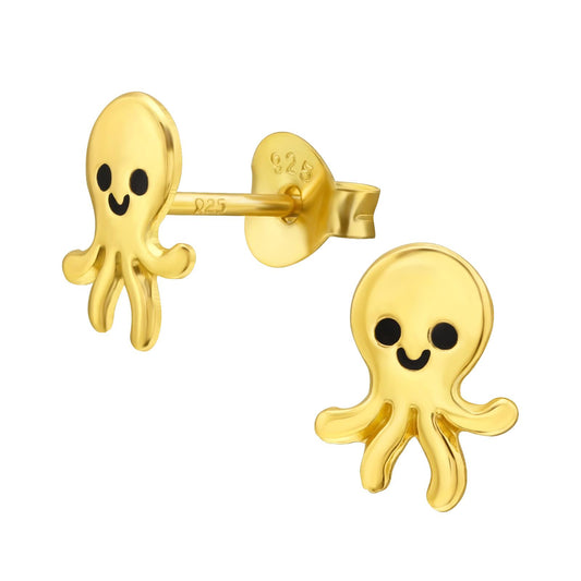 Kinder Ohrringe Oktopus aus 925 Silber