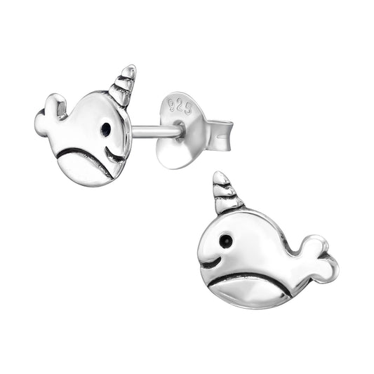 Kinder Ohrringe Wal aus 925 Silber