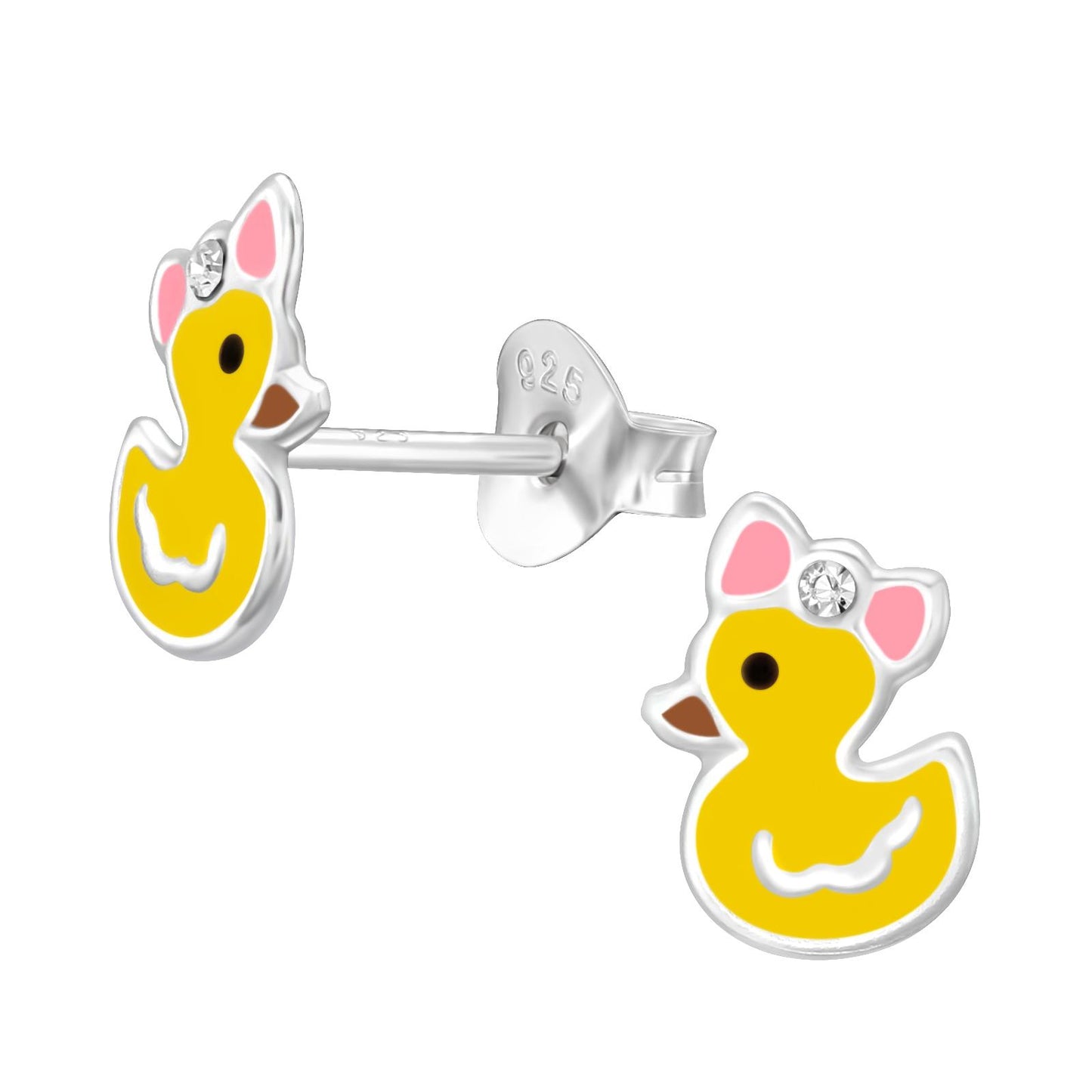 Kinder Ohrringe Ente aus 925 Silber
