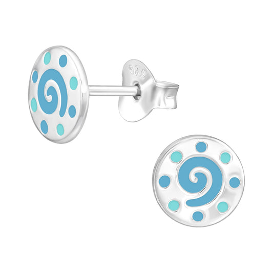Kinder Ohrringe Spiralschnecke aus 925 Silber