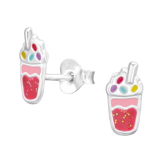 Kinder Ohrringe Milchshake aus 925 Silber