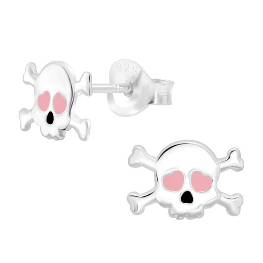 Children's skull earrings made of 925 silver