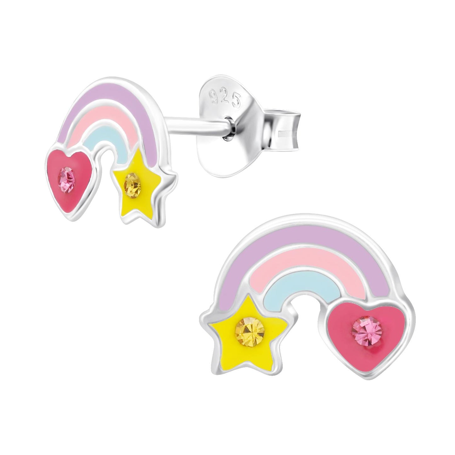 Kinder Ohrringe Regenbogen aus 925 Silber
