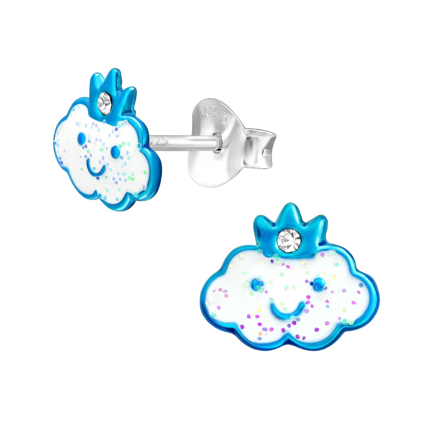 Kinder Ohrringe Wolke aus 925 Silber