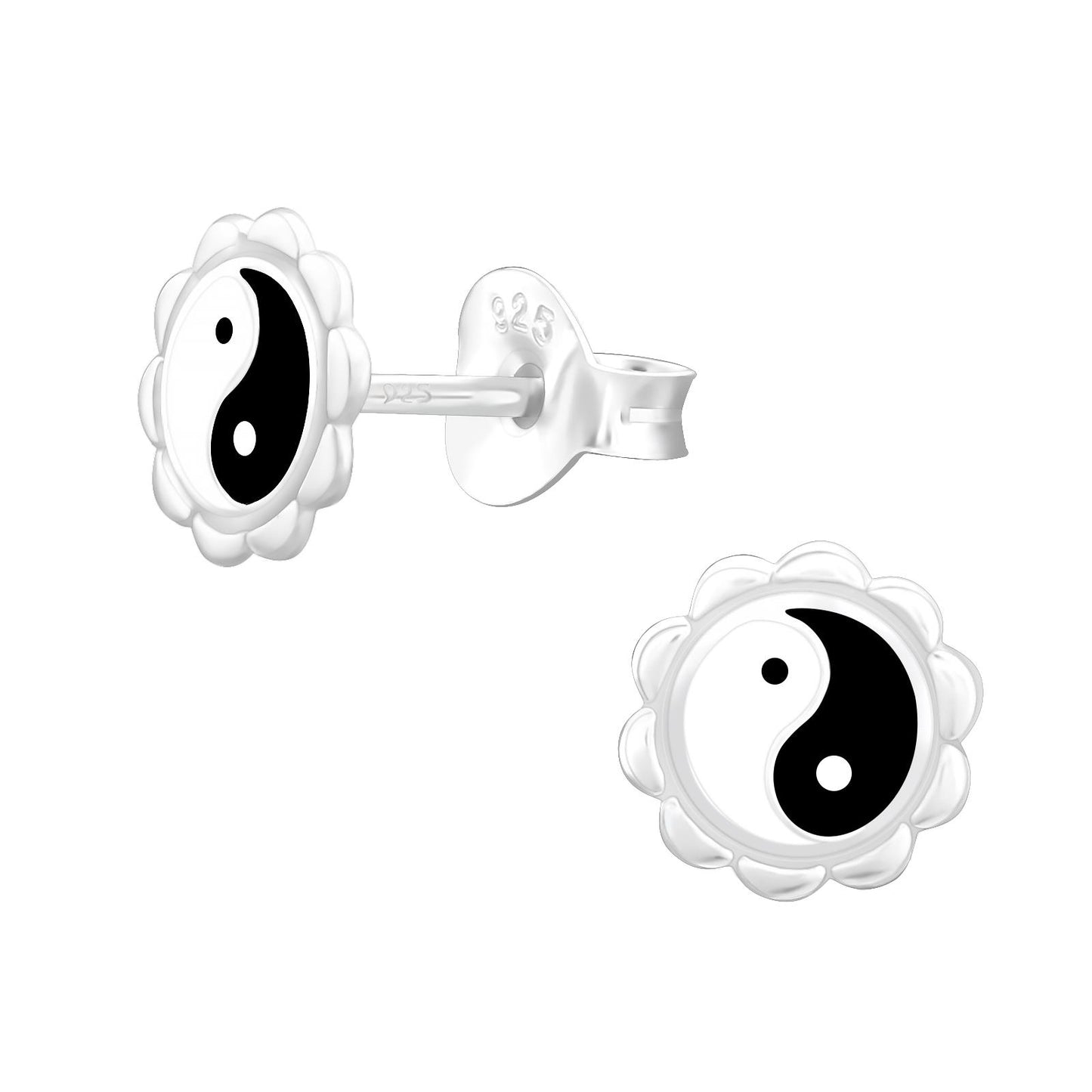 Kinder Ohrringe Yin Yang aus 925 Silber