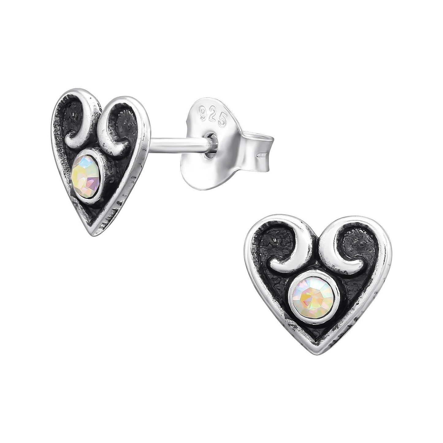 Mädchen Ohrringe Herz aus 925 Silber