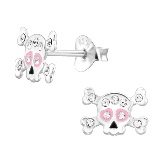 Children's skull earrings made of 925 silver