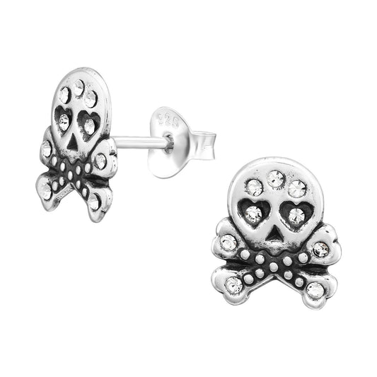 Children's skull earrings made of 925 silver