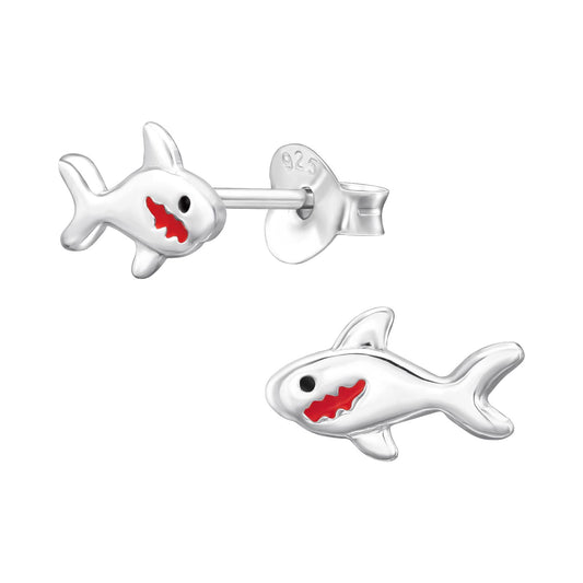 Kinder Ohrringe Hai aus 925 Silber
