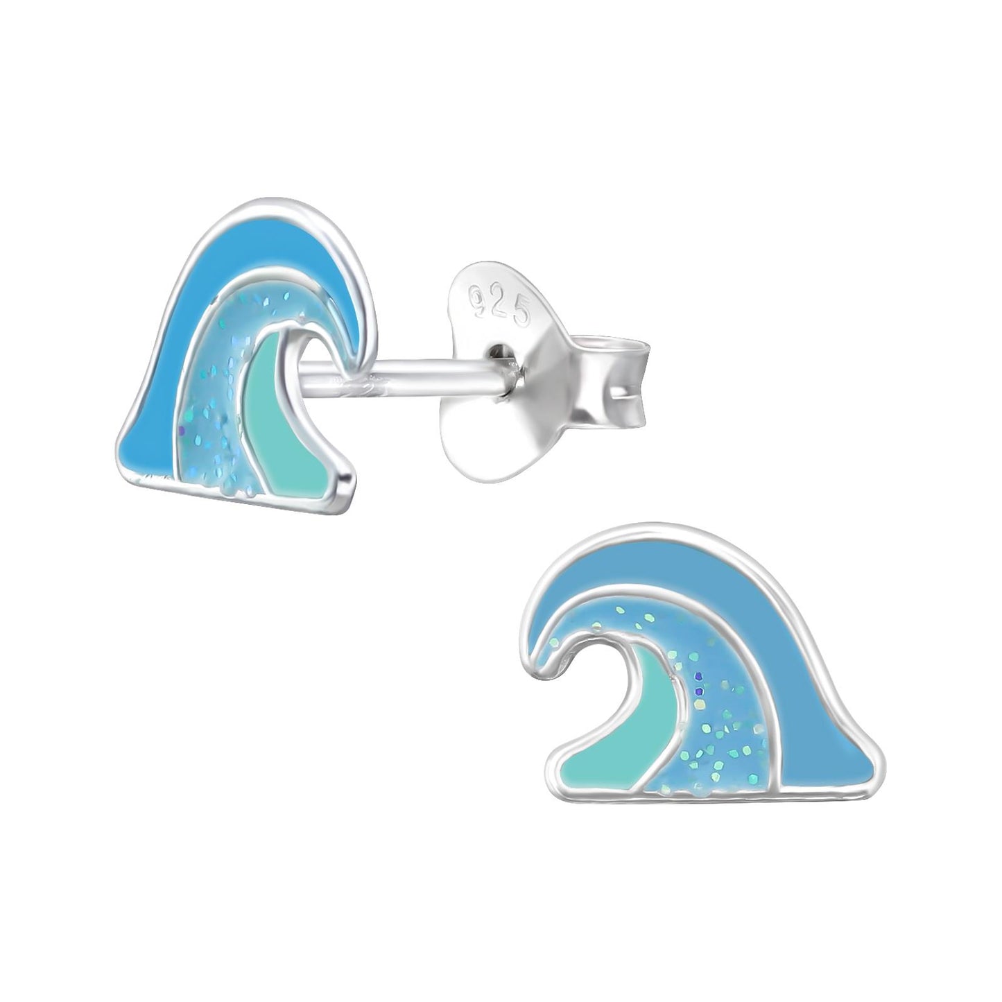 Kinder Ohrringe Welle aus 925 Silber