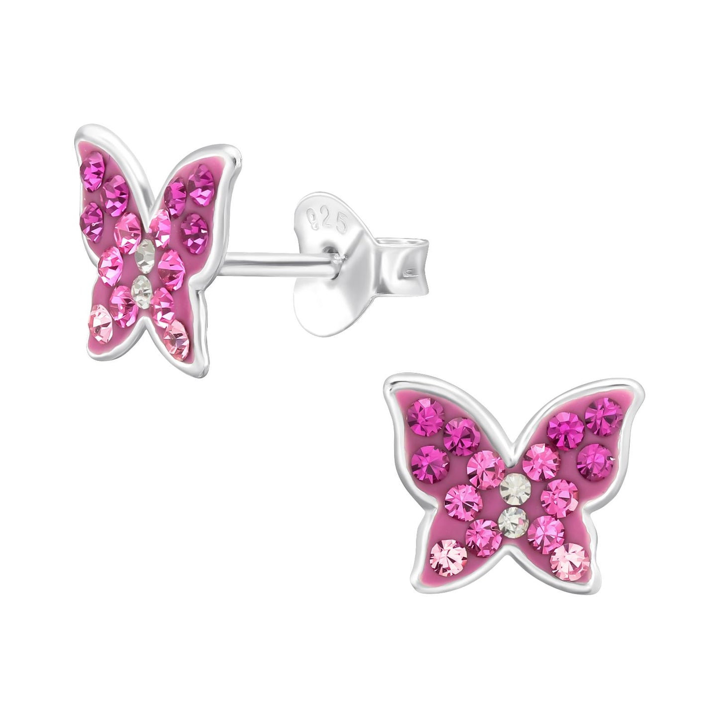 Mädchen Ohrringe Schmetterling aus 925 Silber