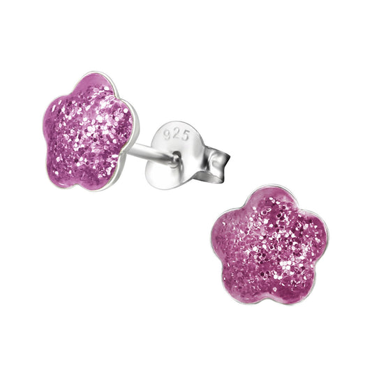 Girls' flower earrings made of 925 silver