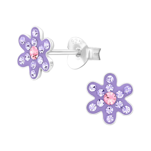 Girls' flower earrings made of 925 silver