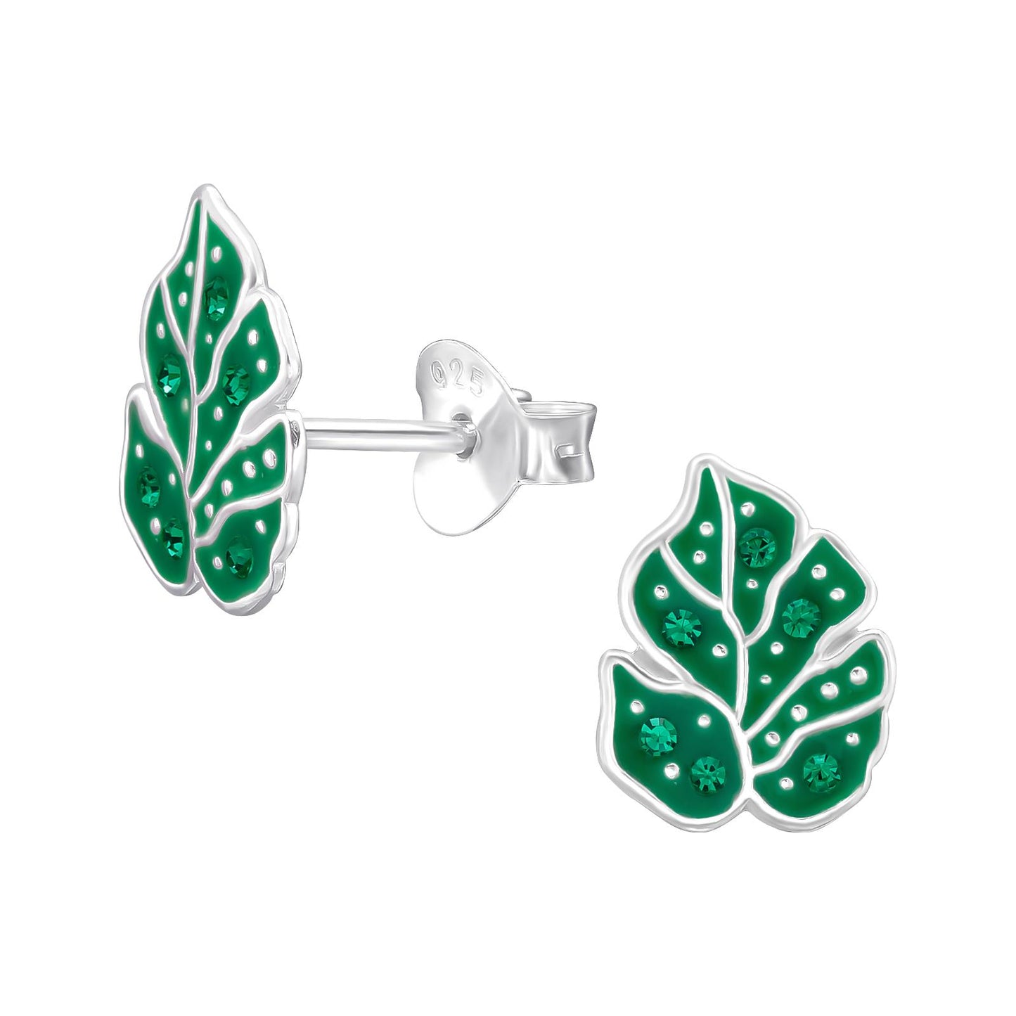 Kinder Ohrringe Blatt aus 925 Silber