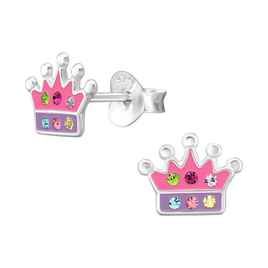 Kinder Ohrringe Krone aus 925 Silber