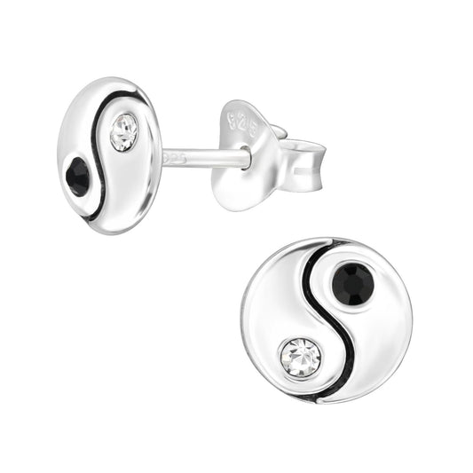 Kinder Ohrringe Yin Yang aus 925 Silber