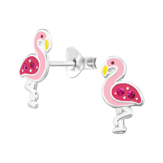 Kinder Ohrringe Flamingo aus 925 Silber