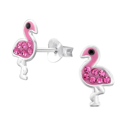 Kinder Ohrringe Flamingo aus 925 Silber