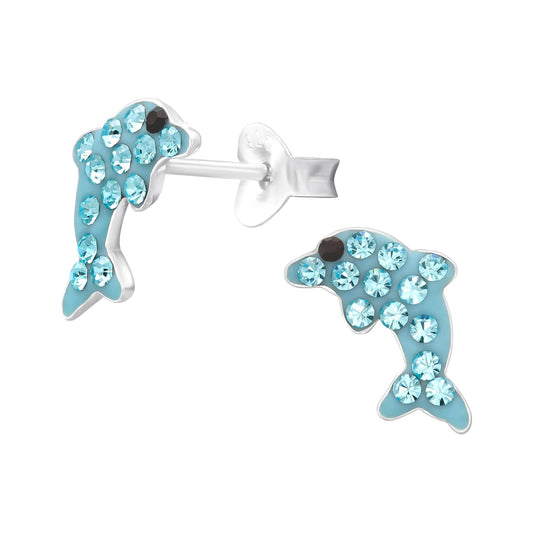 Kinder Ohrringe Delfin aus 925 Silber