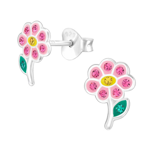 Girls' flower earrings made of 925 silver