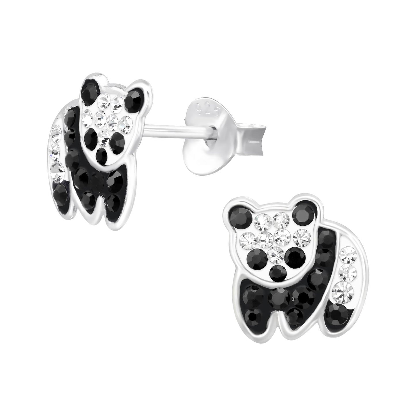 Kinder Ohrringe Panda aus 925 Silber