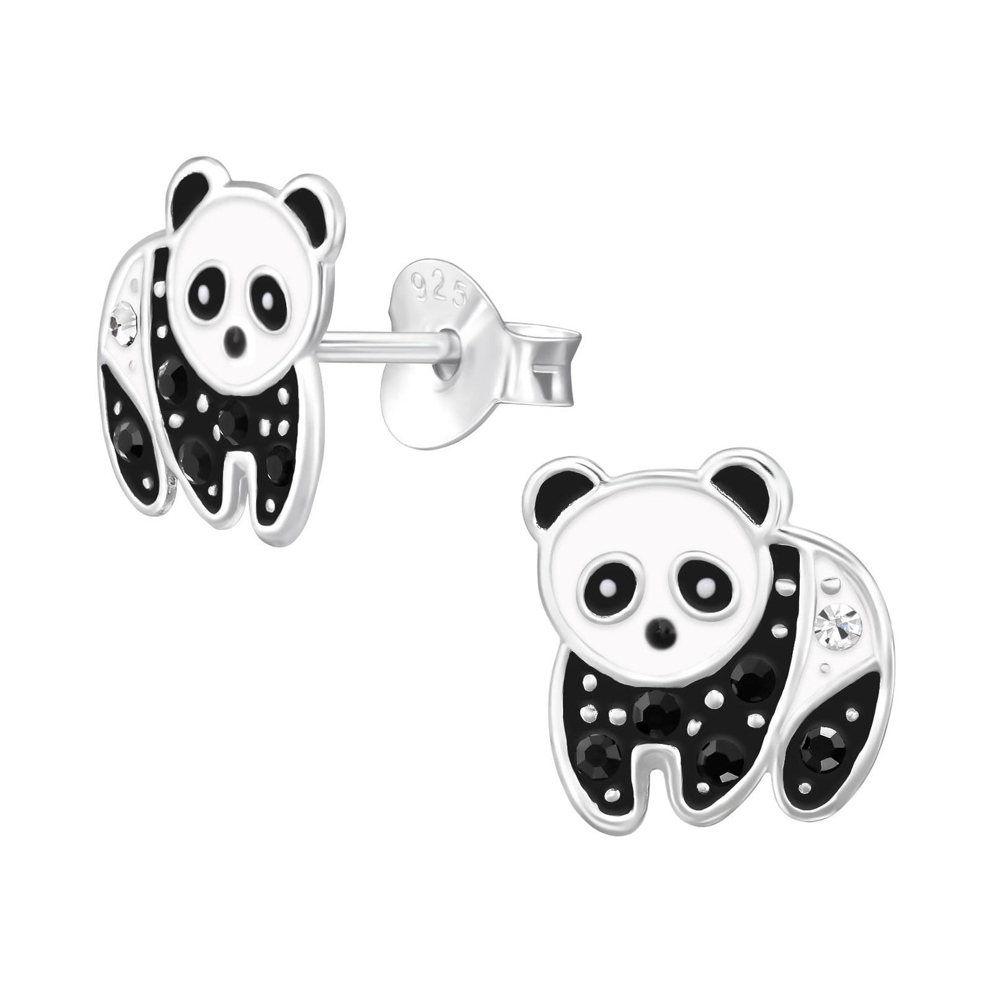 Kinder Ohrringe Panda aus 925 Silber