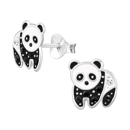 Kinder Ohrringe Panda aus 925 Silber