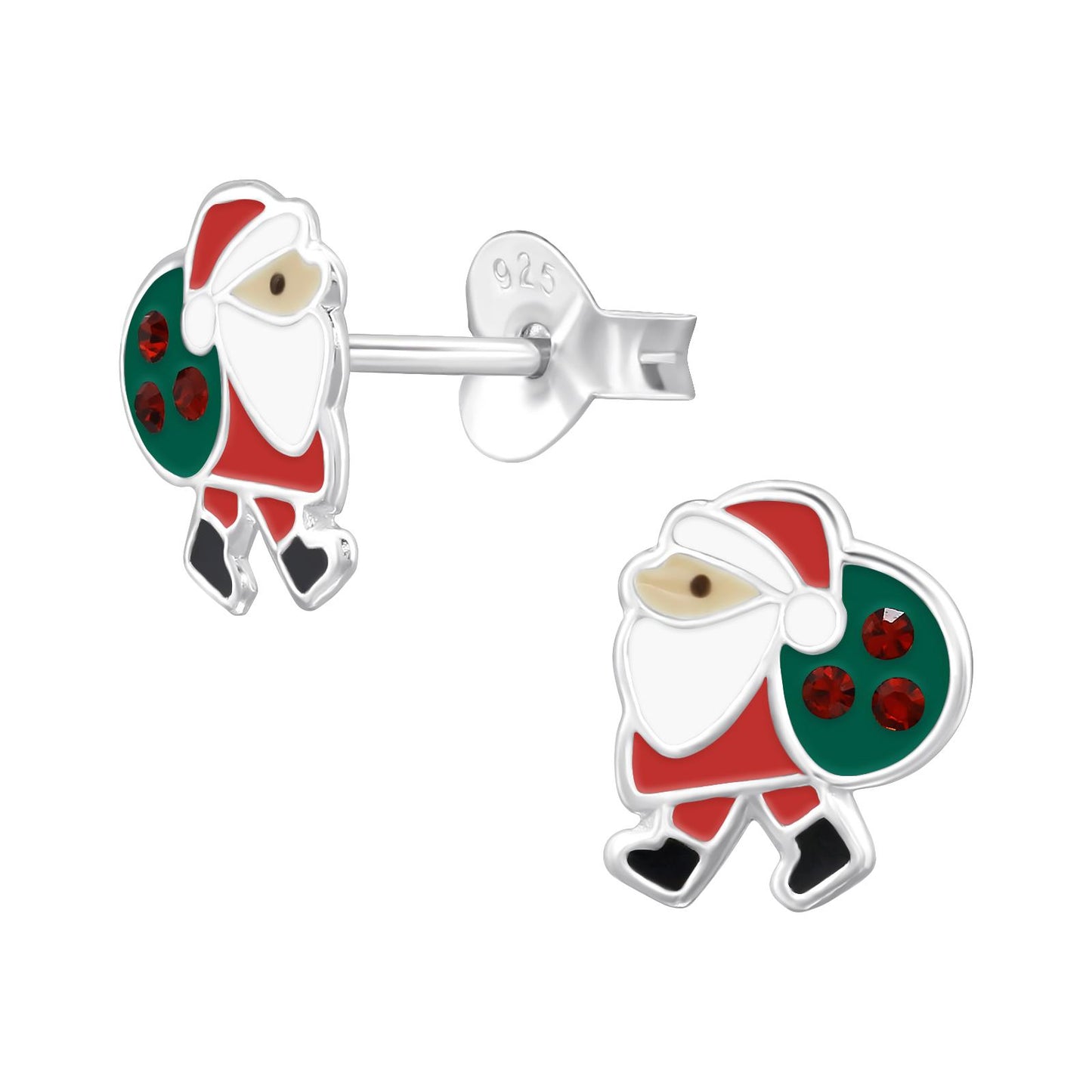 Kinder Ohrringe Weihnachtsmann aus 925 Silber
