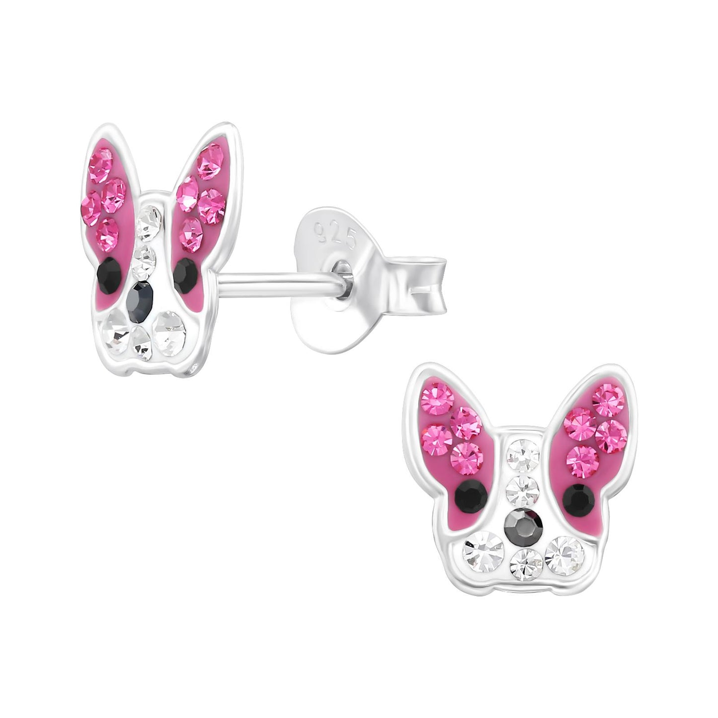 Kinder Ohrringe French Bulldog aus 925 Silber