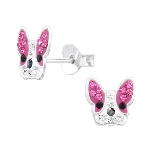 Kinder Ohrringe French Bulldog aus 925 Silber