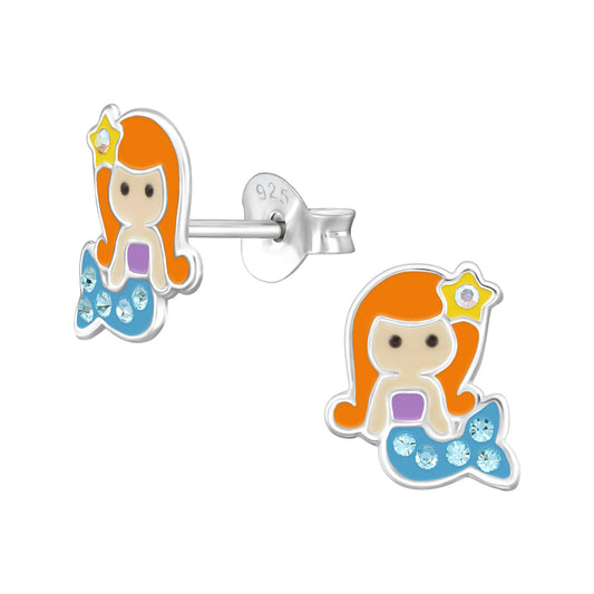 Kinder Ohrringe Meerjungfrau aus 925 Silber