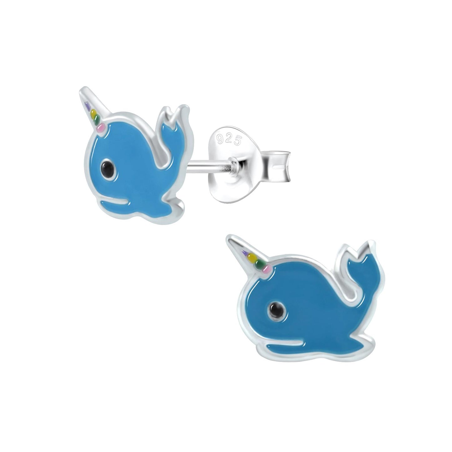 Girls' Unicorn Whale Earrings made of 925 Silver