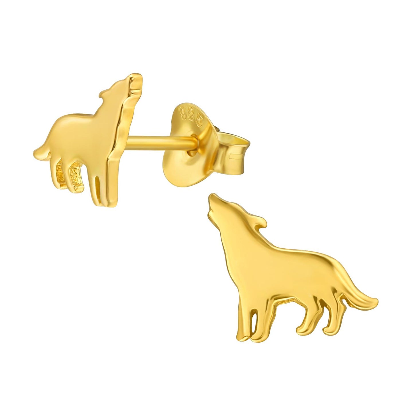 Kinder Ohrringe Wolf aus 925 Silber