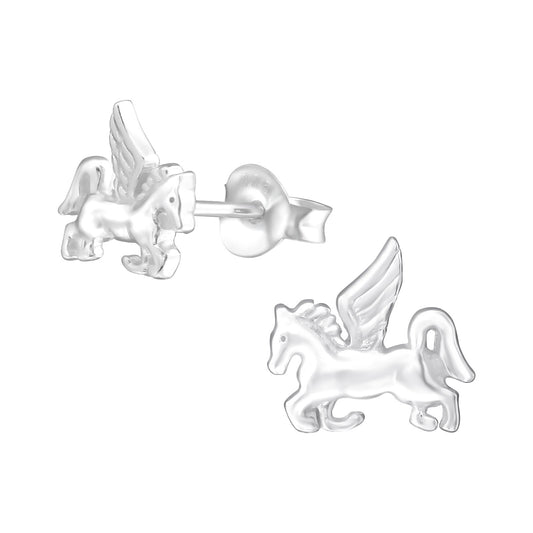 Eenhoornoorbellen voor meisjes, gemaakt van 925 zilver.