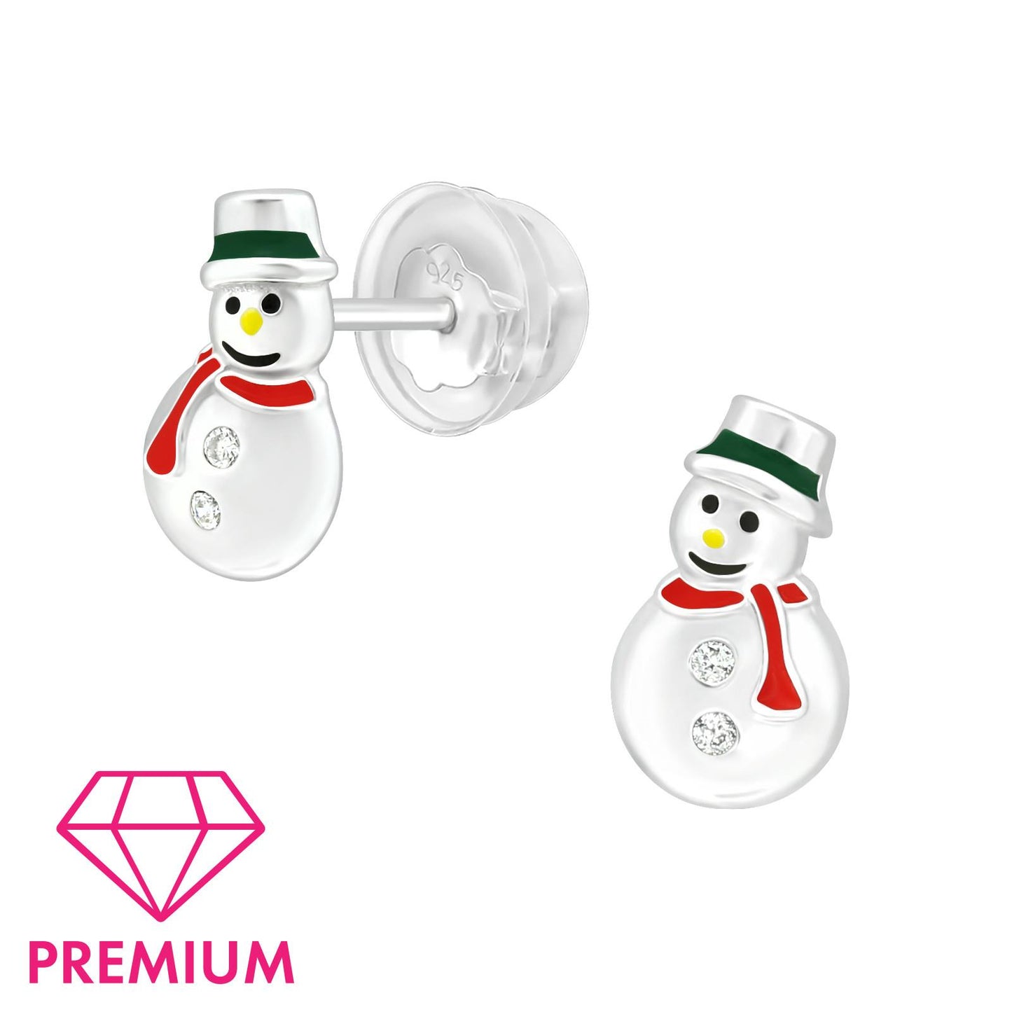 Kinder Ohrringe Schneemann aus 925 Silber