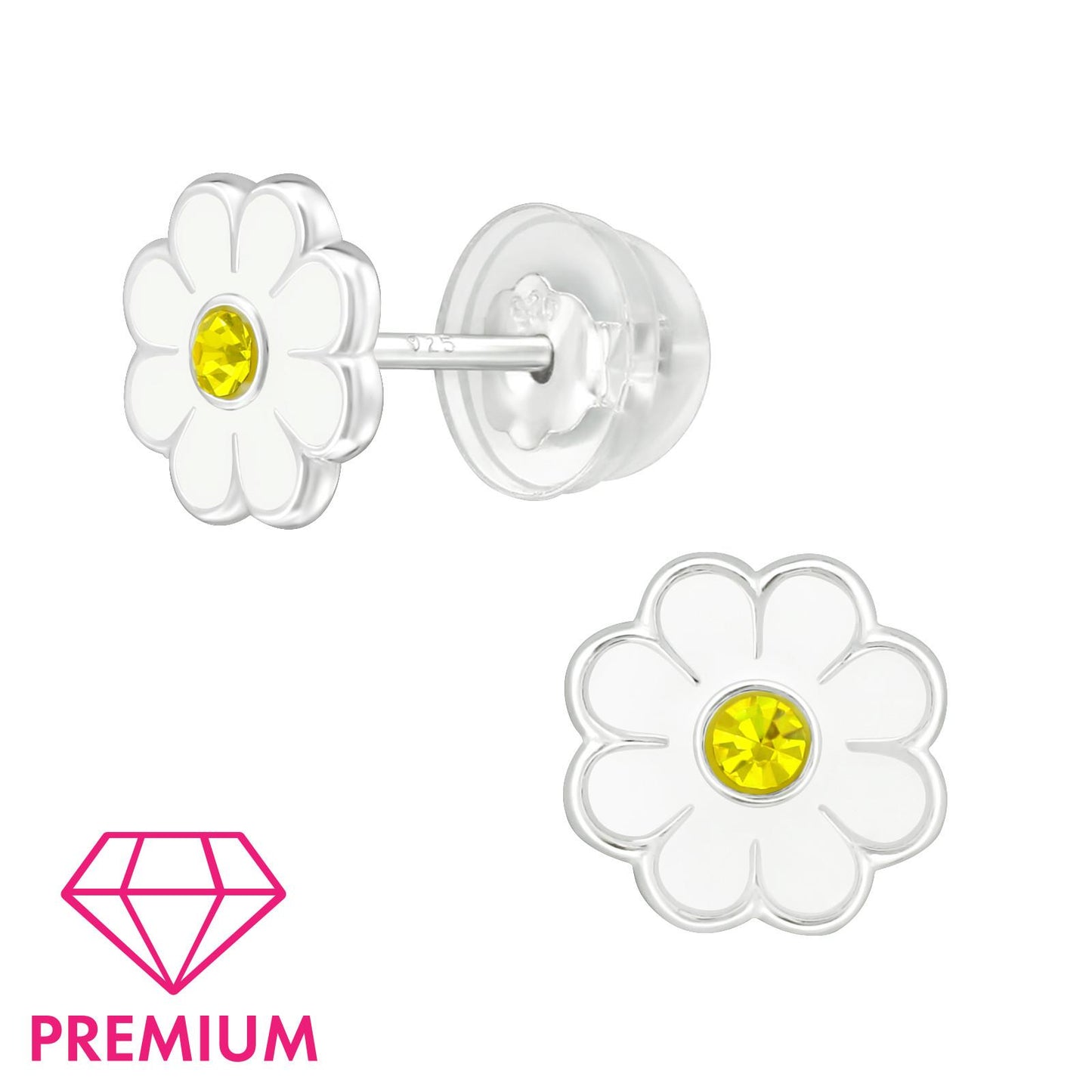 Kinder Ohrringe Gänseblümchen aus 925 Silber