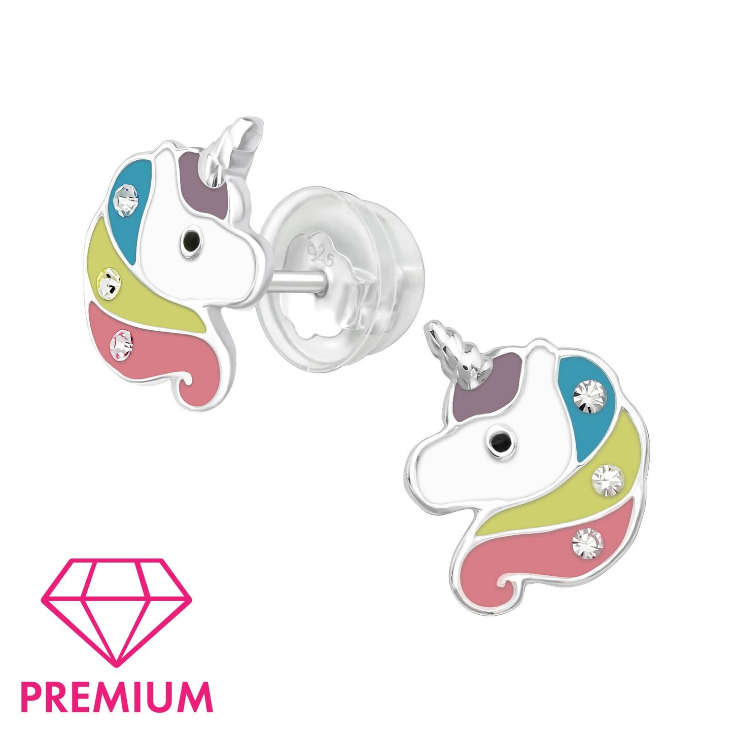 Girls' Unicorn Earrings made of 925 Silver