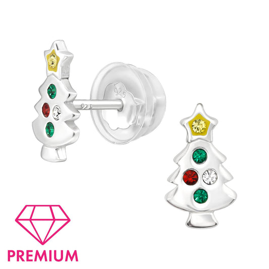 Kinder Ohrringe Weihnachtsbaum aus 925 Silber
