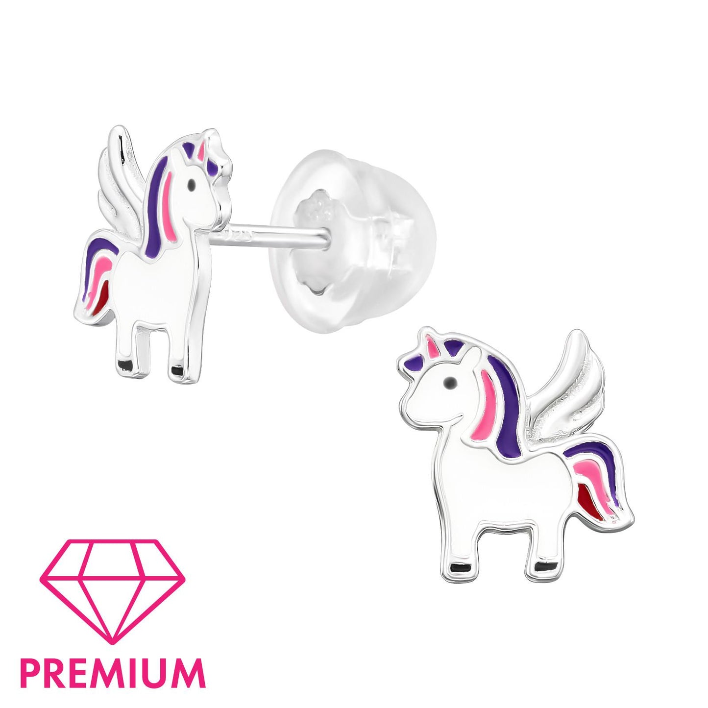 Girls' Unicorn Earrings made of 925 Silver