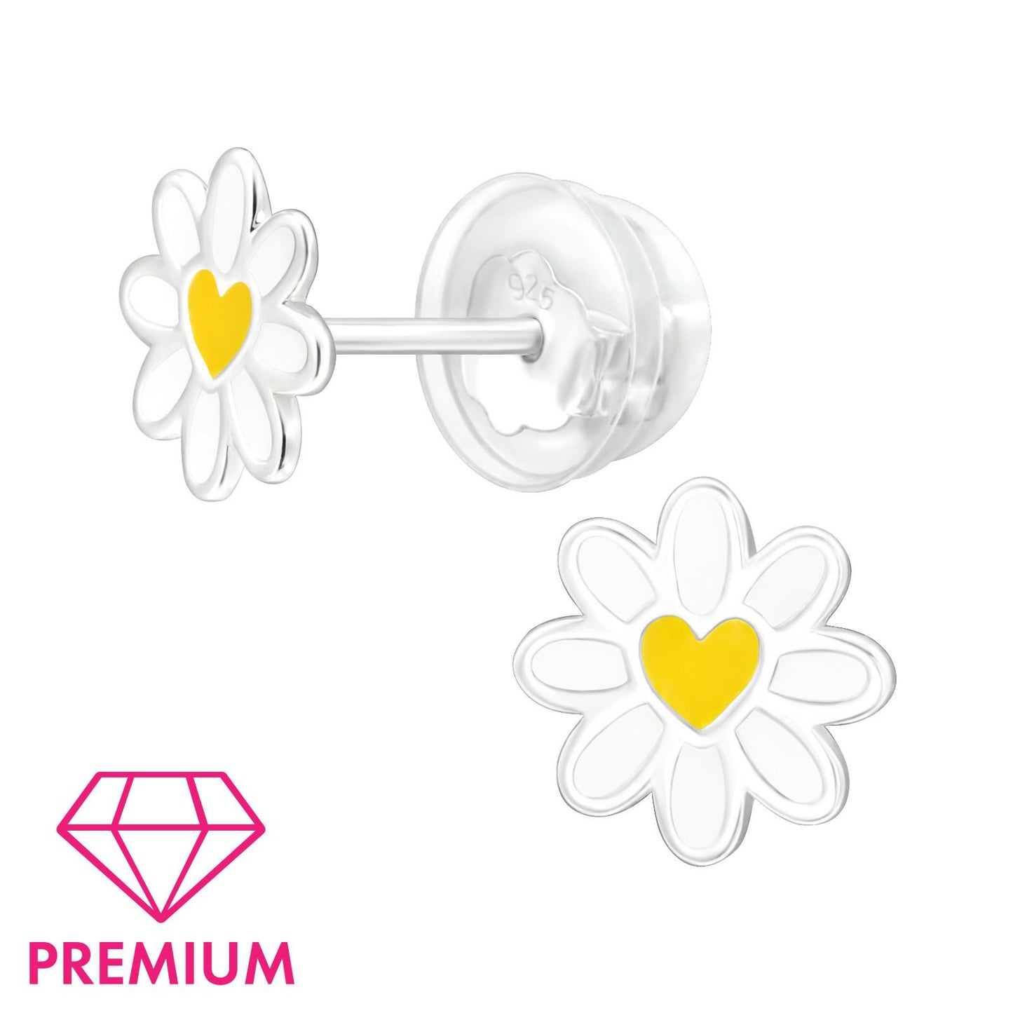 Kinder Ohrringe Gänseblümchen aus 925 Silber