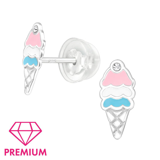 Kinder Ohrringe Eiscreme aus 925 Silber