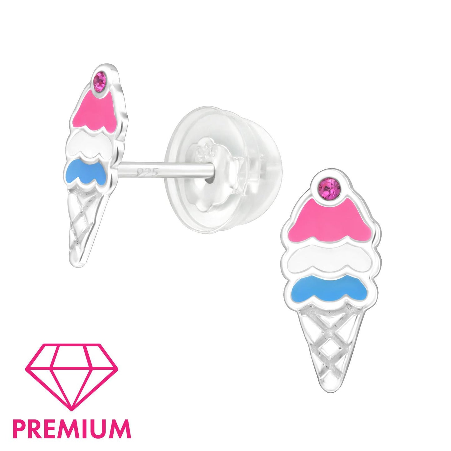 Kinder Ohrringe Eis aus 925 Silber